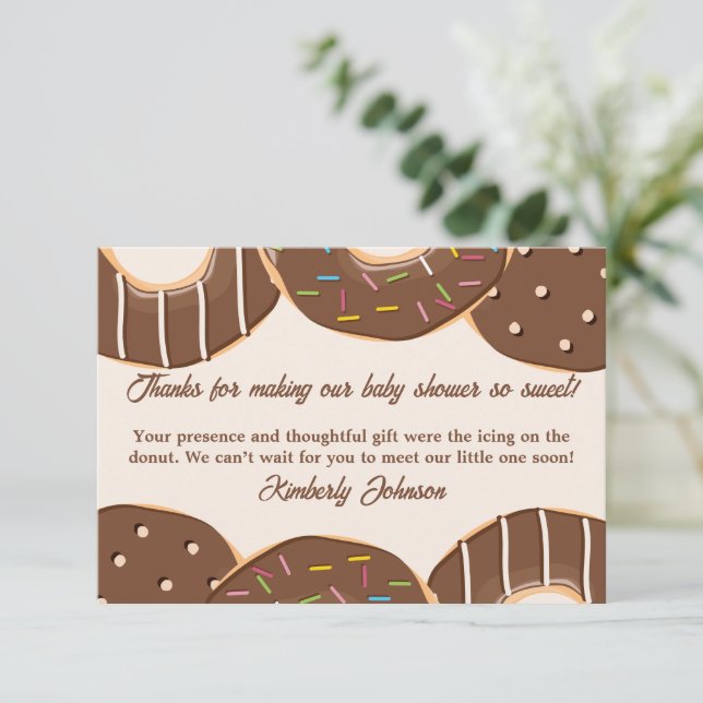 Chocolate Donut Delight  Thank You Card (Standing Front)