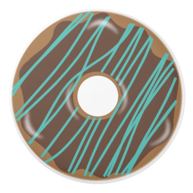Chocolate Donut Doughnut Cabinet Knob Drawer Pull (Front)