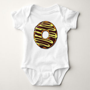 Chocolate Donut, Doughnut, Frosting, Glaze, Icing Baby Bodysuit