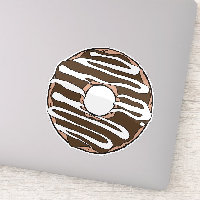 Chocolate Donut, Doughnut, Icing, Frosting, Glaze Sticker (Detail)