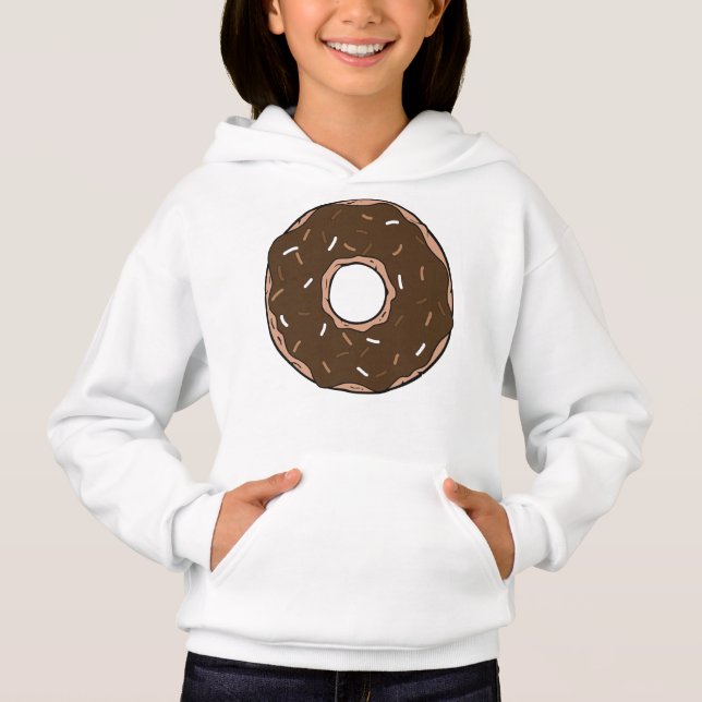 Chocolate Donut, Doughnut, Icing, Glaze, Sprinkles Hoodie (Front)