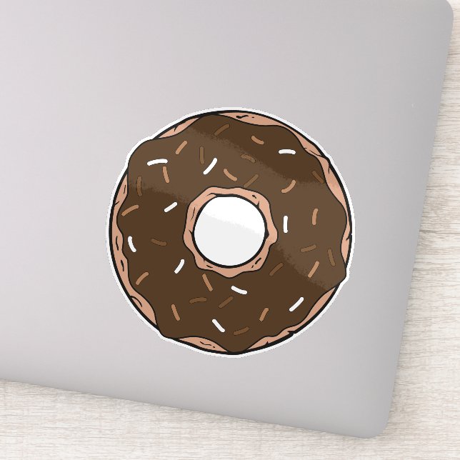 Chocolate Donut, Doughnut, Icing, Glaze, Sprinkles Sticker (Detail)