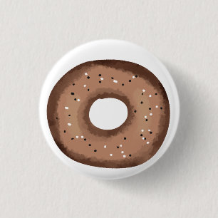 Chocolate Donut Gift For Foodie Button