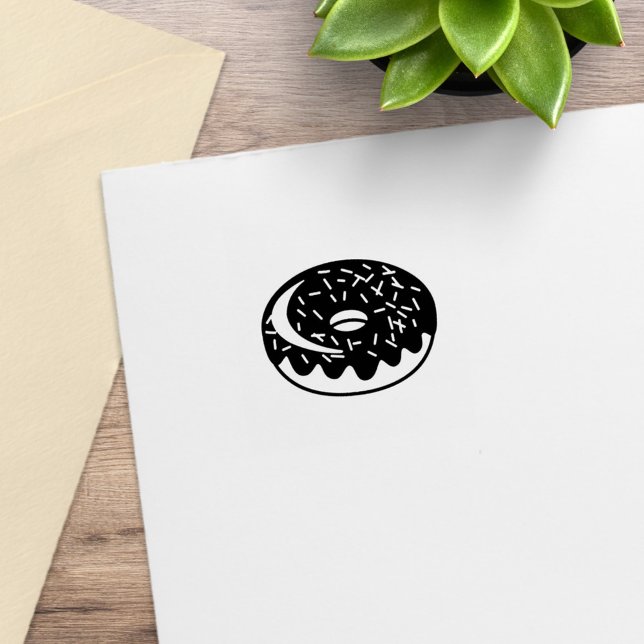 Chocolate Donut Loyalty Get One Free Rubber Stamp (Creator Uploaded)
