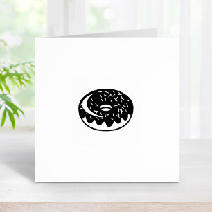 Chocolate Donut Loyalty Get One Free Rubber Stamp