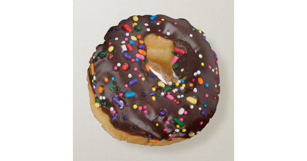 Chocolate Donut Novelty Round Pillow Zazzle