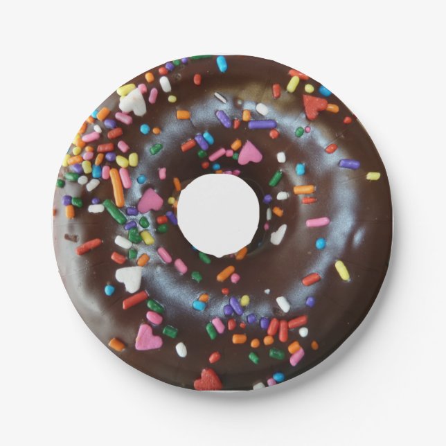 Chocolate donut paper plates (Front)