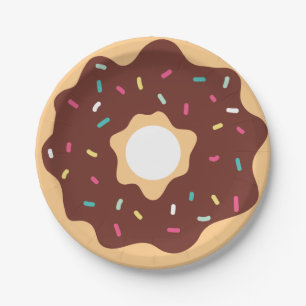 Chocolate Donut Paper Plates