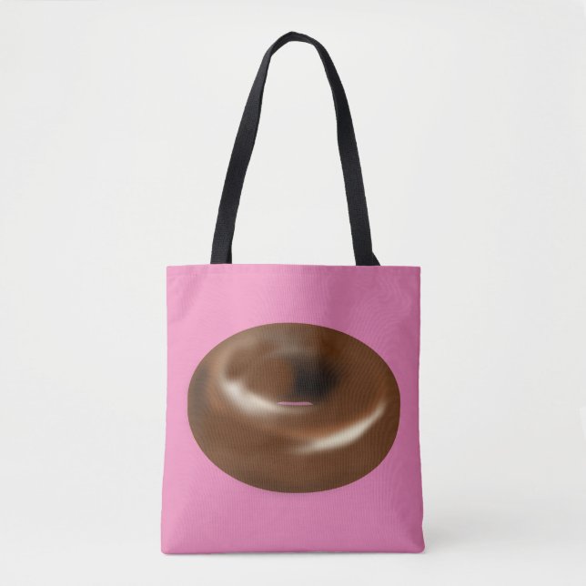 CHOCOLATE DONUT PINK TOTE PURSE BAG (Front)