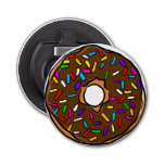 Chocolate Donut Rainbow Colorful Sprinkles Art Yum Bottle Opener at Zazzle