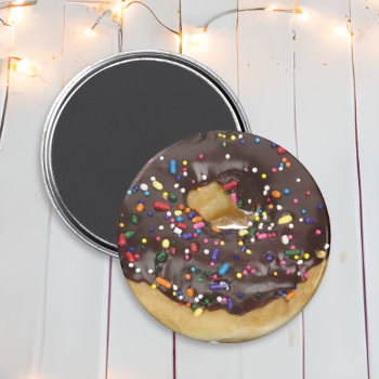 Chocolate  Donut Refrigerator Or Locker Magnet by Magical_Maddness at Zazzle