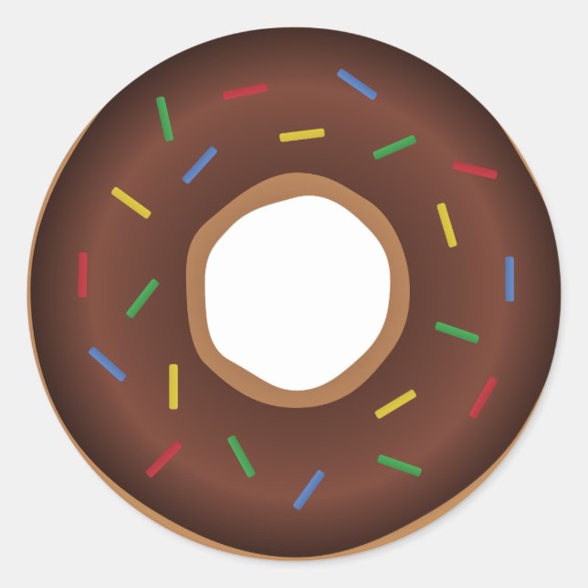 Chocolate Donut round stickers (Front)