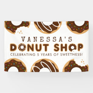 Chocolate Donut Shop Birthday Party Banner