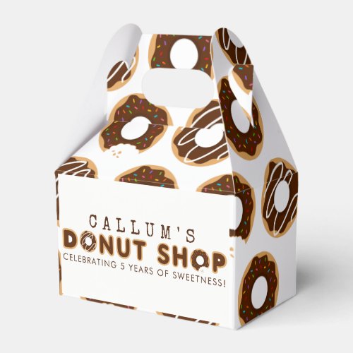 Chocolate Donut Shop Birthday Party Favor Boxes