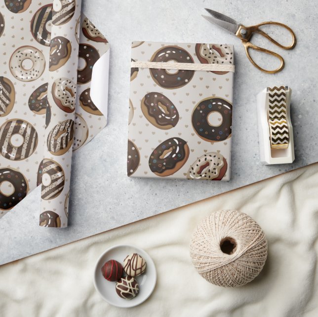 Chocolate Donut Sprinkle  Wrapping Paper (Crafts)