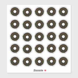 Chocolate Donut with Chocolate Frosting Sprinkles Sticker