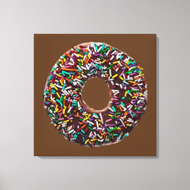 Chocolate Donut with colorful sprinkles Canvas Print (Front)