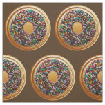 Chocolate Donut with colorful sprinkles Fabric