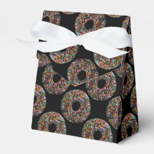 Chocolate Donut with colorful sprinkles Favor Boxes