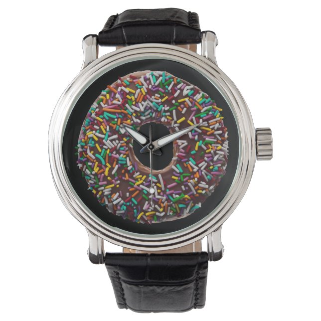 Chocolate Donut with colorful sprinkles Watch (Front)