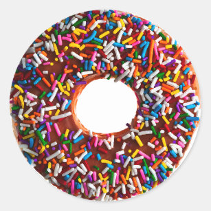 Chocolate Donut with Jimmies Classic Round Sticker