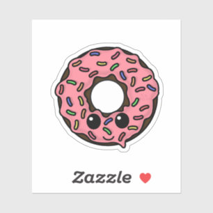 Chocolate Donut with Pink Frosting and Sprinkles Sticker