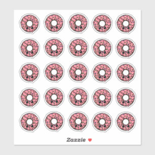 Chocolate Donut with Pink Frosting and Sprinkles Sticker