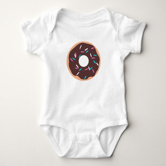 Chocolate Donut with Sprinkles Baby Bodysuit (Front)