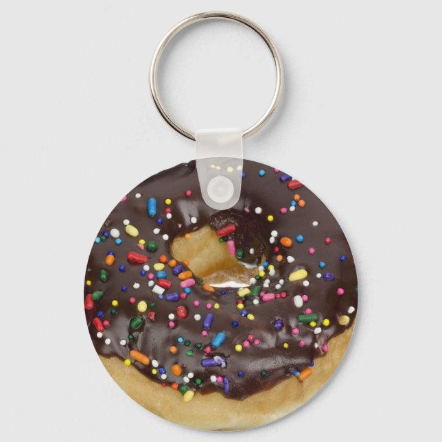 Chocolate Donut with Sprinkles Key Chain (Front)