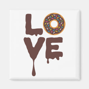 Chocolate Donut with Sprinkles Love Magnet