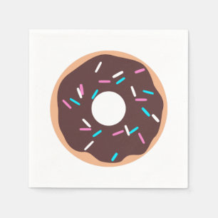 Chocolate Donut with Sprinkles Napkins