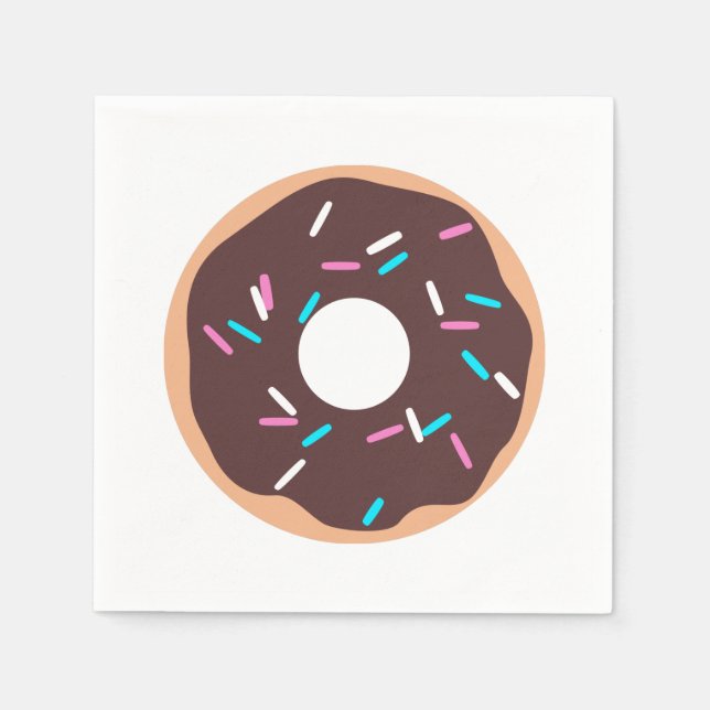 Chocolate Donut with Sprinkles Napkins (Front)