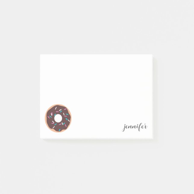 Chocolate Donut with Sprinkles Post-it Notes (Front)