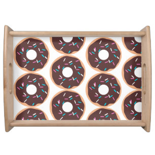 Chocolate Donut with Sprinkles Serving Tray