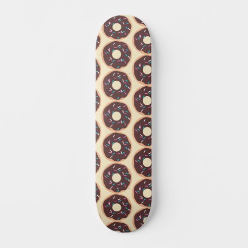 Chocolate Donut with Sprinkles Skateboard