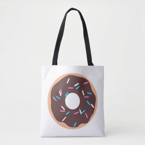 Chocolate Donut with Sprinkles Tote Bag