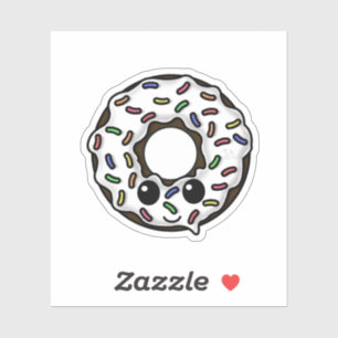 Chocolate Donut with White Frosting and Sprinkles Sticker