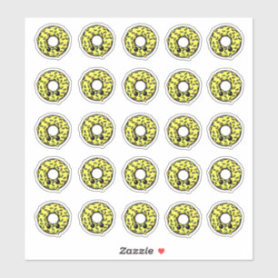 Chocolate Donut with Yellow Frosting and Sprinkles Sticker