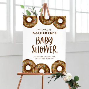 Chocolate Donuts Baby Shower Welcome Poster