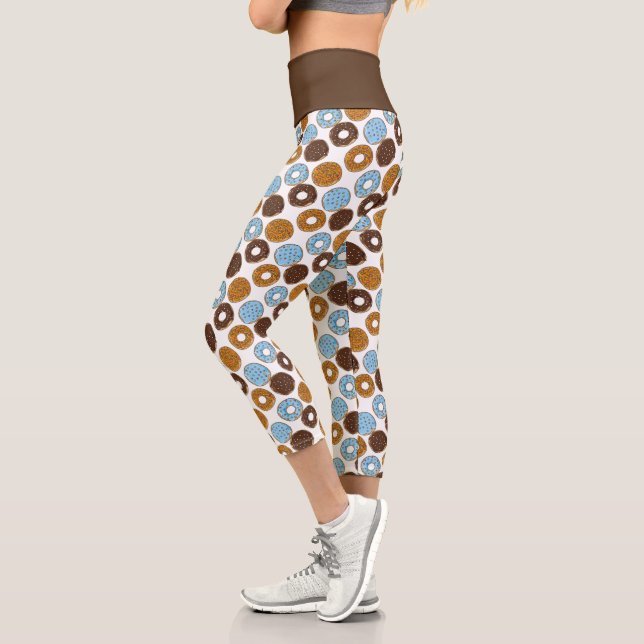 Chocolate Donuts Capri Leggings (Left)