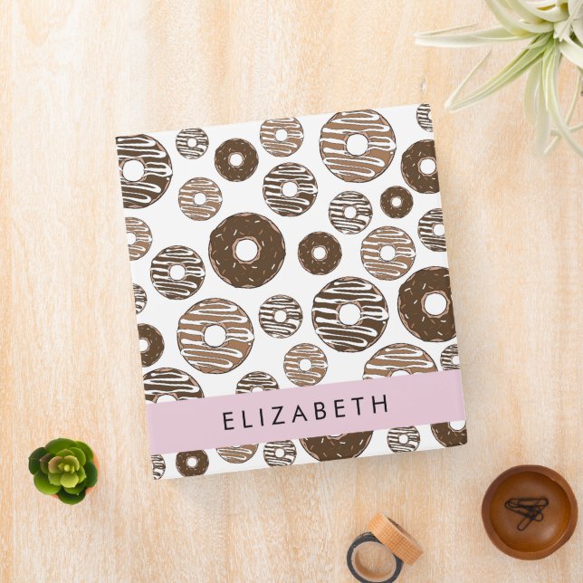 Chocolate Donuts, Caramel Donuts, Icing, Your Name 3 Ring Binder (In Situ)
