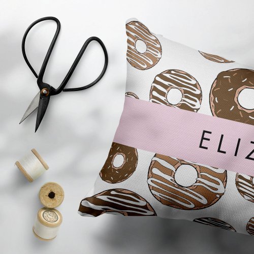 Chocolate Donuts Caramel Donuts Icing Your Name Accent Pillow