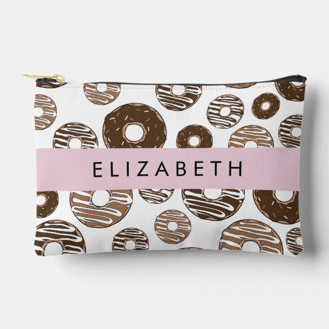 Chocolate Donuts, Caramel Donuts, Icing, Your Name Accessory Pouch (Front)