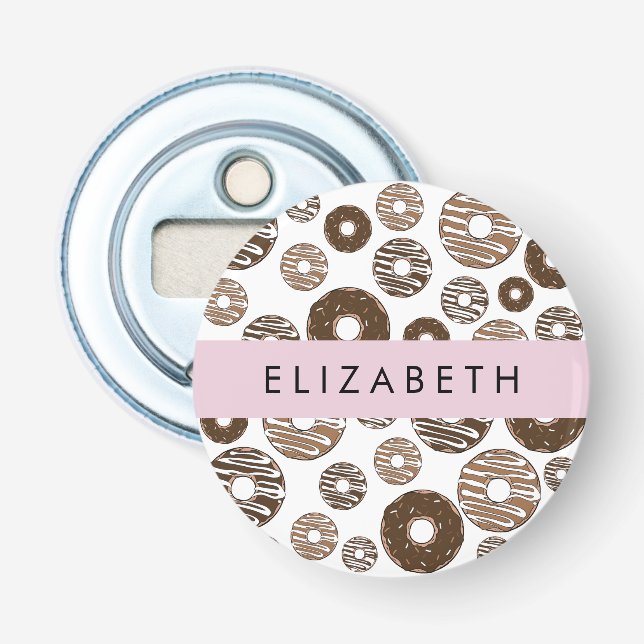 Chocolate Donuts, Caramel Donuts, Icing, Your Name Bottle Opener (Front)