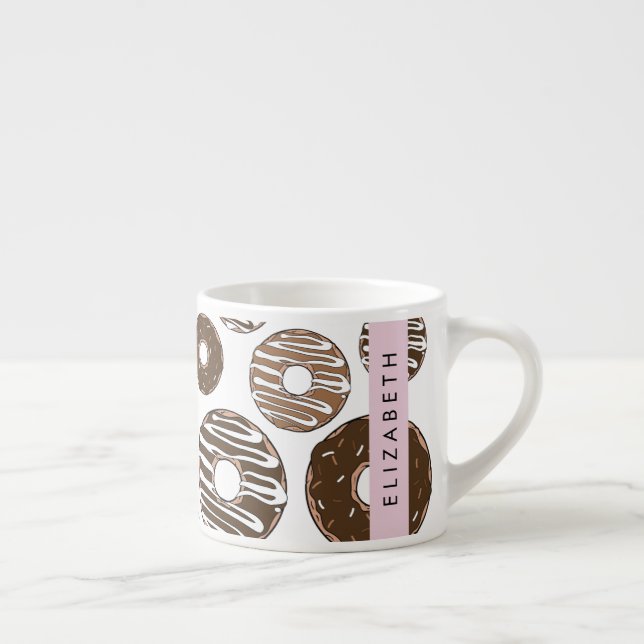 Chocolate Donuts, Caramel Donuts, Icing, Your Name Espresso Cup (Right)