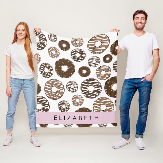 Chocolate Donuts, Caramel Donuts, Icing, Your Name Fleece Blanket (In Situ)