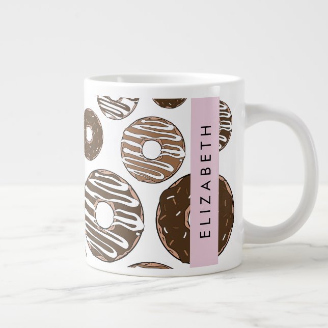 Chocolate Donuts, Caramel Donuts, Icing, Your Name Giant Coffee Mug (Right)
