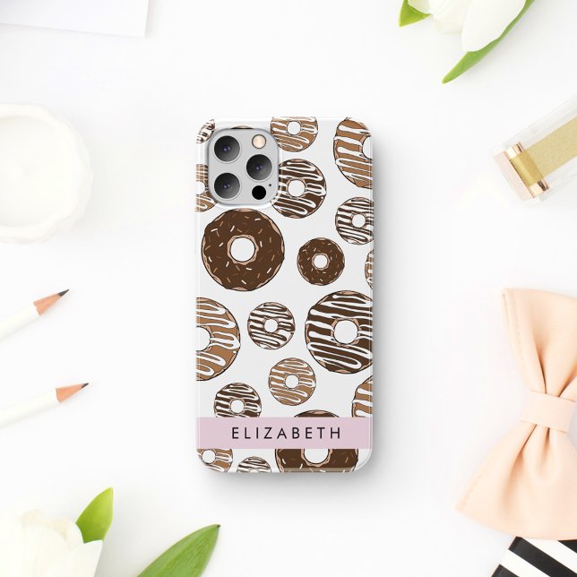 Chocolate Donuts, Caramel Donuts, Icing, Your Name iPhone Case (Creator Uploaded)