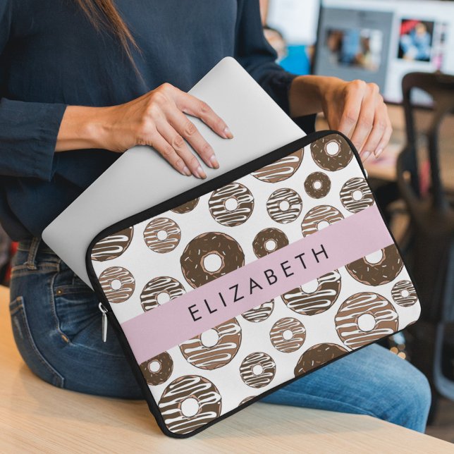 Chocolate Donuts, Caramel Donuts, Icing, Your Name Laptop Sleeve (Creator Uploaded)
