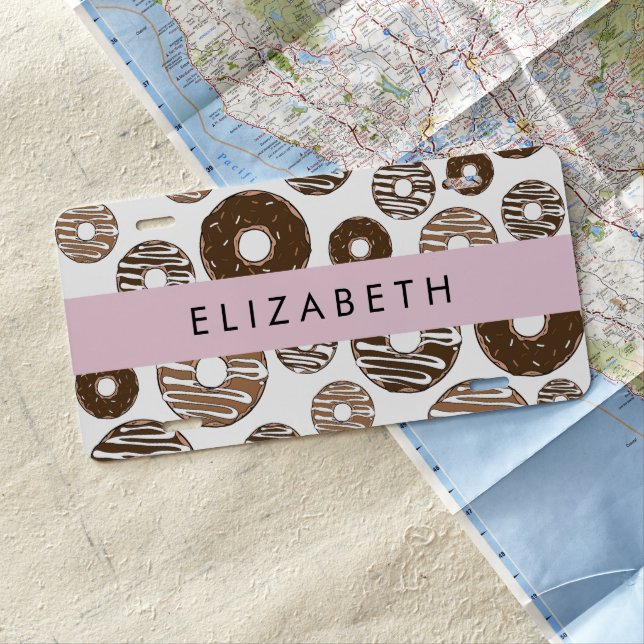 Chocolate Donuts, Caramel Donuts, Icing, Your Name License Plate (In Situ)